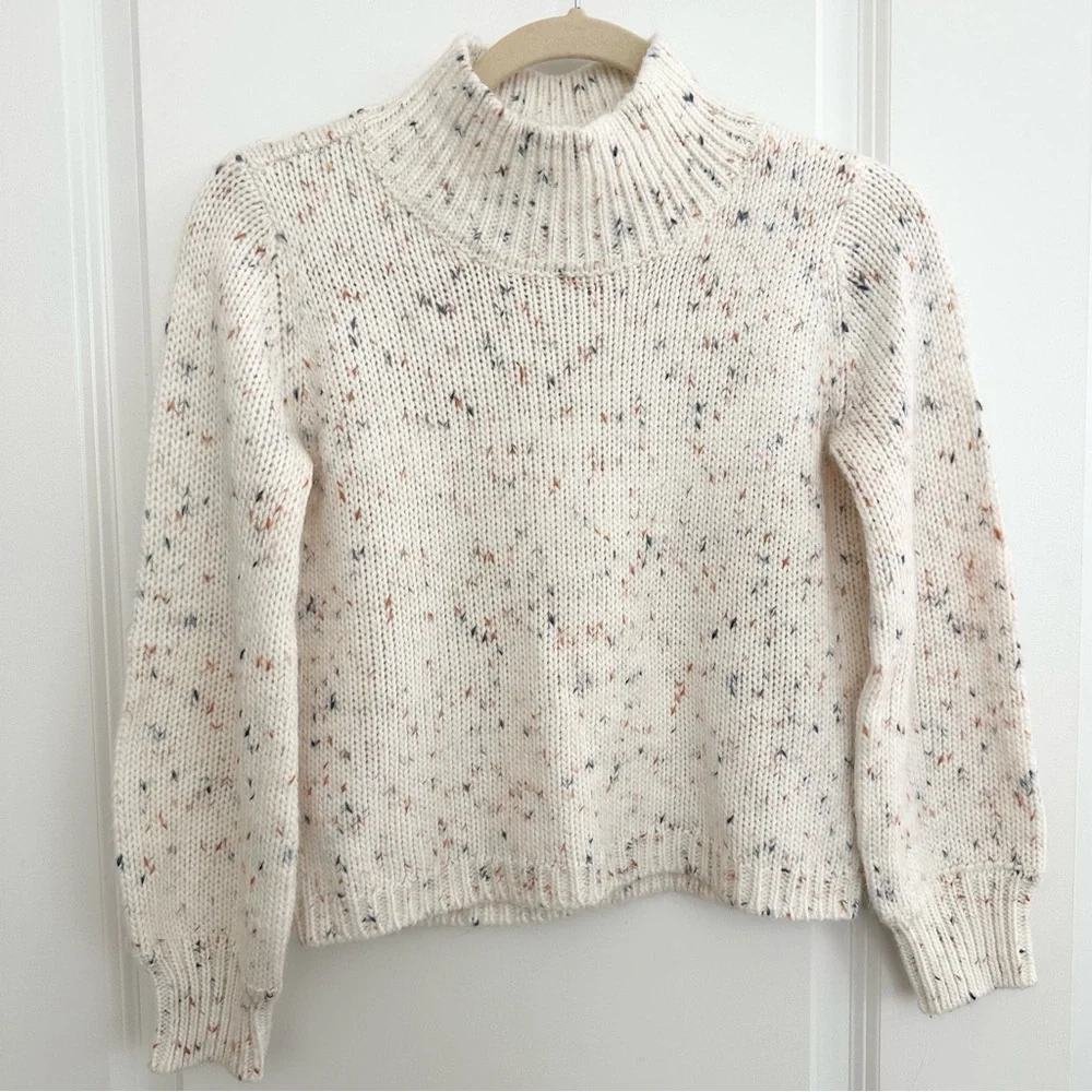Girls OshKosh B'gosh Cream Confetti Speckled Knit Mockneck Sweater